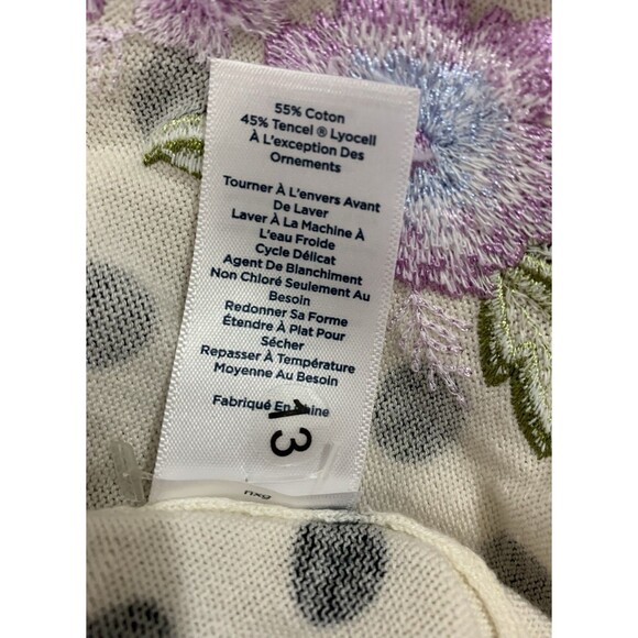 Rsvp by TALBOTS Cardigan Size Large Polka Dot Floral Embroidered Button-Up - Picture 9 of 10